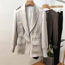 GAO end fashion show bony Japanese JIN mouth triacetic acid ~~ equestrian elastic waist shoulder loop suit