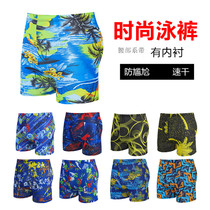 New mens swimming trunks swimming pool hot spring large number of colors there are drawstring and large size mens boxer swimsuit