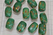 M149 during the period of the Republic of China old material old glass green water hyacinth four Xi beads DIY design Wild beads