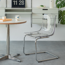 Nordic Wind Dining Chair Mesh Red Ins Transparent Backrest Chair Small Family Type Home Minimalist Modern Restaurant Single Seat