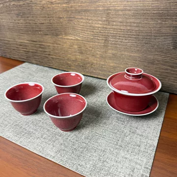 清時代　郎窯紅釉碗　紅釉開片内白釉碗　豇豆紅釉茶盞 深腹碗(F-144) 豇豆红盖碗-豇豆红盖碗促销价格、豇豆红盖碗品牌- 淘宝