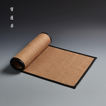 Xiangyun yarn edging linen tea mat Retro linen tablecloth table flag cloth Zen linen art tea mat Dry tea tray mat