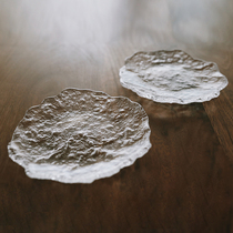 Glutinous rice porcelain national beauty irregular glass tea tray