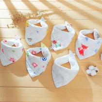 Six-layer high-density baby triangle towel soft cotton gauze bib towel baby rice pocket saliva towel feeding towel increase