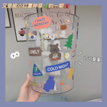 Too cute DIY transparent trash can large-capacity toilet bathroom kitchen living room home student dormitory