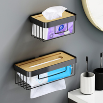 Nordic toilet non-perforated tissue box rack toilet roll paper drawing rack bathroom wall-mounted storage rack