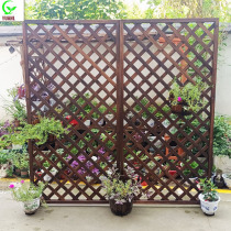 Anti-corrosion wood fence grid fence Solid wood fence flower frame Outdoor grille Balcony wall decoration climbing pergola partition