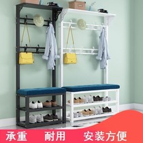 Integrated hanger clothes hat rack iron art hanger style hanging shoe cabinet door shoe cabinet hat leaning against wall type landing rack hanging bag rack