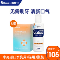 (Hoarding) small shell tooth cleaning water 3 bottles of pet dog to dental calculus oral cleaning cat to remove bad breath