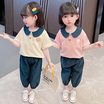 Female Baby New Foreign Air Summer Clothing Two Sets 2021 Girls Korean Version Trendy Cotton Linen Suit 1-5-year-old clothes Summer 4