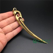 Retro old pure brass crested personalized hair hairpin National Wind hairpin ancient costume noble woman hair accessories pure brass jewelry