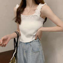 Pure sweet hot girl white camisole vest female inner spring and autumn chest design sense niche bottoming coat wear
