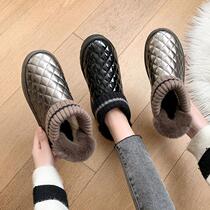 Snow boots bread shoes women 2021 Winter New plus velvet thick warm cotton shoes thick soled non-slip short tube a pedal