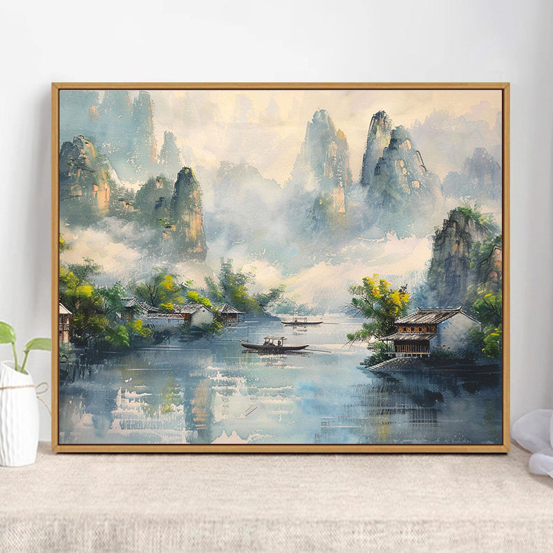 山水風景画 大型油彩画 山水风景数字油画-山水风景数字油画促销价格、山水风景数字油画品牌- 淘宝