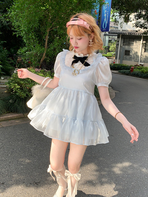 taobao agent Mori Women's original want to go to the seaside little sweet frost sweet girl cute girl birthday party soft girl blue dress