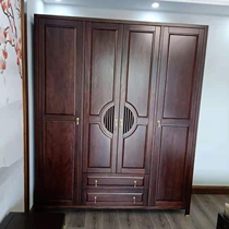  Yimu ten Han) Ebony solid wood four-door wardrobe New Chinese Zen wardrobe locker casement original wood bedroom