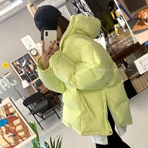 South Korea 2021 new lazy wind hooded down cotton clothes womens winter loose pullover thickened warm cotton coat bf jacket