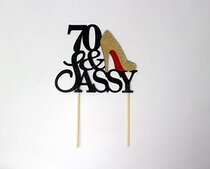 All About Details CAT70SABGO 70 Sassy Cake Topper