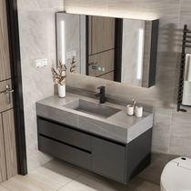 Light luxury Rock board one bathroom cabinet combination modern simple toilet wash wash basin wash table mirror cabinet set