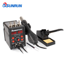 8586D hot air gun welding table two-in-one electric soldering iron welding tool thermostatic adjustable hot air disassembly Black