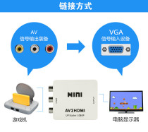 Game console set-top box AV to HDMI to VGA converter 4K TV converter computer monitor VGA