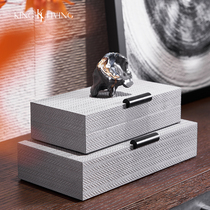 Di high-tech Chinese woven leather jewelry box hotel model room soft decoration bedroom dressing table storage box