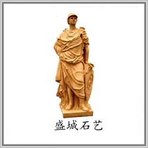 Shengcheng stone artist-made sandstone sculpture Roman warrior European-style relief City garden landscape large-scale figure round sculpture