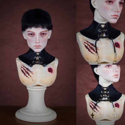 taobao agent BJD baby uses leather hand sewing neck CHOKER chest with a three -point four -point camera custom collar accessories