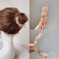  Pearl crystal ball head grab clip hairpin temperament big hair card large claws Korean fashion elegant hair accessories women
