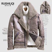 Haining fur man sheep cut wool casual lapel jacket winter thick fur short one lamb hair coat tide