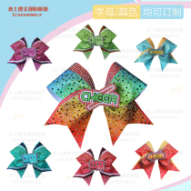 Logo cheerleading competition headdress stage performance headdress gradient headflower square dance hair ornament letters are interchangeable