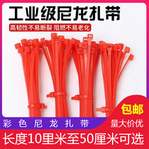 Self-locking color nylon cable tie 3*100 4*200 5*300 10 * 400mm cable with red cable tie