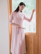 Zhang Xiaomu summer Chinese style cheongsam dress young fairy dress Elegant Zen Odai tea dress