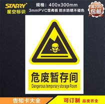 Hazardous waste temporary storage room hazardous waste type signs hazardous waste warning signs Environmental signs warning signs aluminum reflective