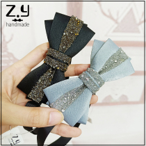 Original full diamond powder stage wedding host performance childrens bow tie handmade adult parent-child adjustable shirt collar