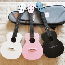 Carbon fiber full veneer children ukulele cat ukulele small guitar pink white girl beginner