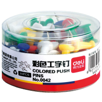 Deli 0042 Deli boxed color I-shaped nail painting pushpin 80 pieces