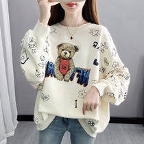 2022 Spring autumn season the new thin section of pregnant womans sweatshirt small child spring dress blouses large code loose foreign air beating undershirt