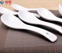 Disinfection tableware ceramic spoon soup spoon porcelain spoon tablespoon home Commercial Hotel restaurant Pure White