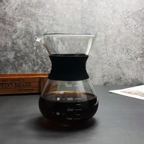 Hand brewing coffee pot set stainless steel filter glass household hand washing pot portable filter drip cup sharing pot