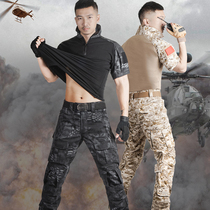 Summer camouflak suit short sleeves Men and women military fans Outdoor python Frog Wear abrasion-proof instructors military training uniforms