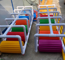 Kindergarten colorful roller cooperative car Multi-person childrens outdoor sports game team to assist sensory integration training equipment