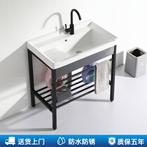 Balcony washing sink Stainless steel laundry basin with washboard floor simple laundry sink Rural yard sink
