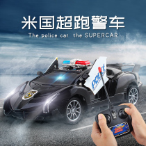 Ramboki Poison Nee Police Car Wireless Remote Control Car Toy Rechargeable Four-Wheel Drift Boy Racing Car Racing