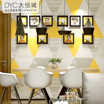 Korean wallpaper yellow geometric pattern modern minimalist Nordic style living room bedroom TV background wallpaper