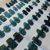Natural Jade A goods Old Pit Ice species blue water carved landscape Dragon brand brave pendant Guanyin Buddha Gongtata pendant