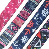Canvas Printed Guitar Strap Personality Denim Strap Acoustic Guitar Electric Guitar Bass Universal