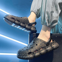 Slippers Mens Summer Sandals Outside Wearing Non-slip Beach Trampled Shit Sensation Big Code Ins Tide Baotou Dual-use Driving Dongle Dongle Shoes