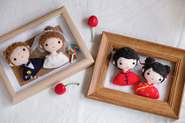 (Kwai Xia Hand-made) Original Crochet Wedding Doll Chinese Style Western Wedding Dress diy Handmade Material Bag