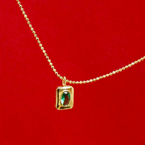 7CHEN 2022 Europe and America New Emerald Necklace Fashion Niche Premium Design Sense Collarbone Chain Necklace Female